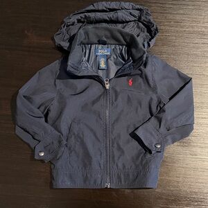 Boys Polo Ralph Lauren navy spring jacket with Hood